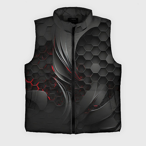 Мужской жилет Черные абстрактные плиты / 3D-Черный – фото 1