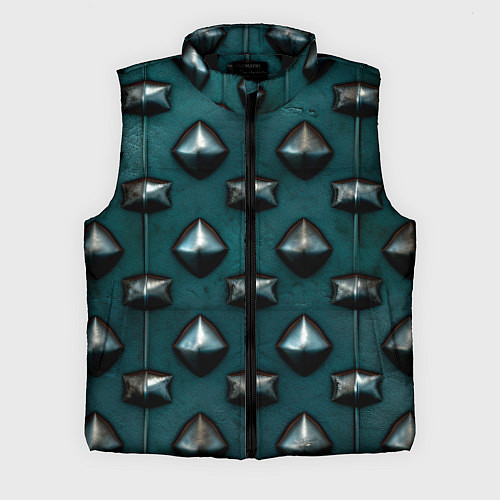 Мужской жилет Зелёная шипованная броня / 3D-Черный – фото 1