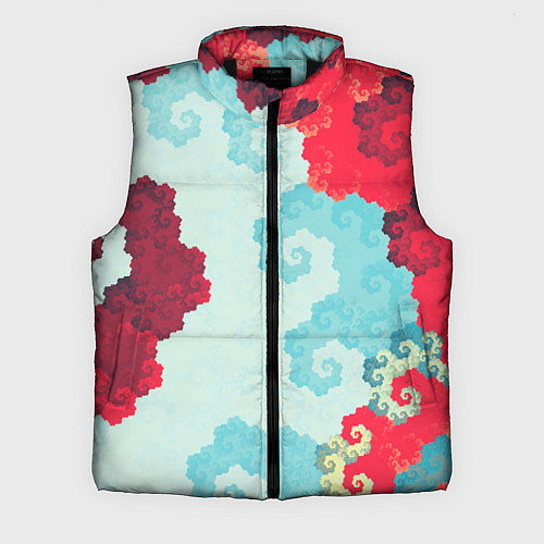 Мужской жилет Пиксельный цветочный паттерн / 3D-Черный – фото 1