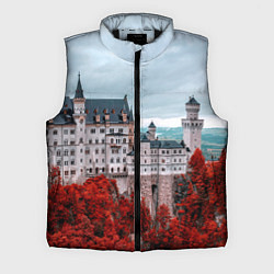 Мужской жилет Замок в горах и красный лес, цвет: 3D-черный