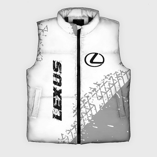 Мужской жилет Lexus speed на светлом фоне со следами шин: надпис / 3D-Черный – фото 1