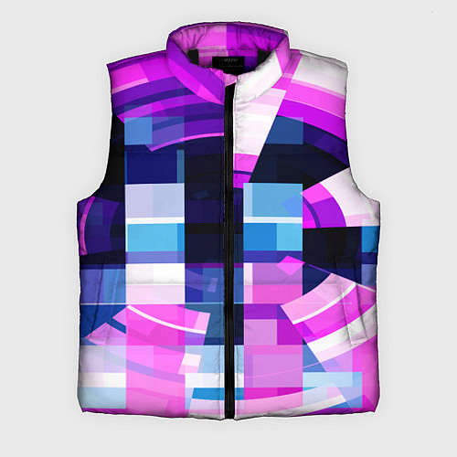 Мужской жилет Розовые фигуры и глитчи / 3D-Черный – фото 1