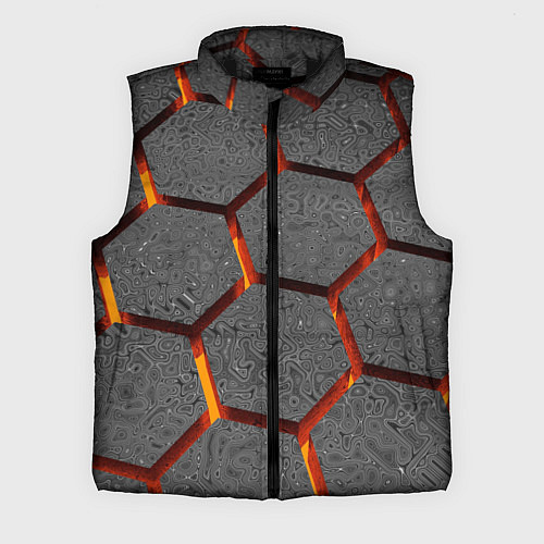 Мужской жилет Металлические плиты и лава / 3D-Черный – фото 1