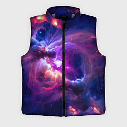 Мужской жилет Небула в космосе в фиолетовых тонах - нейронная се, цвет: 3D-светло-серый