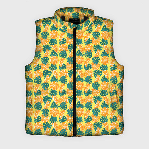 Мужской жилет Летний паттерн с апельсинами / 3D-Черный – фото 1