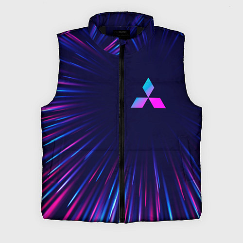 Мужской жилет Mitsubishi neon speed lines / 3D-Черный – фото 1