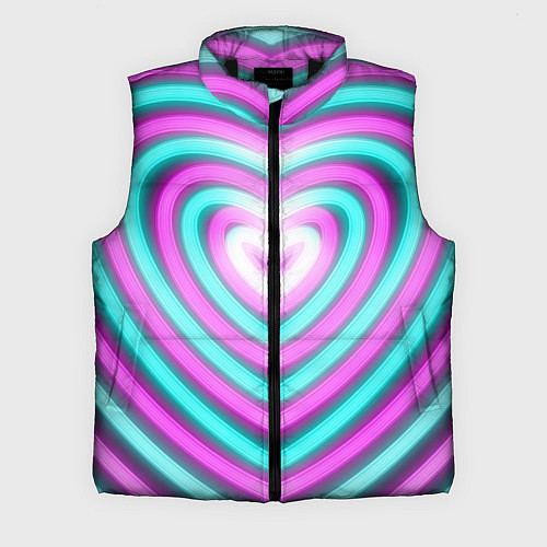 Мужской жилет Неоновые сердца / 3D-Черный – фото 1