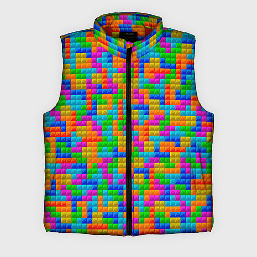 Мужской жилет Крупные блоки Тетрис / 3D-Красный – фото 1