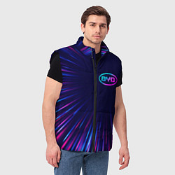 Мужской жилет BYD neon speed lines, цвет: 3D-черный — фото 2
