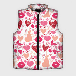 Мужской жилет Клубничная любовь, цвет: 3D-светло-серый