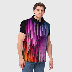 Мужской жилет Радужные узор полосы, цвет: 3D-черный — фото 2