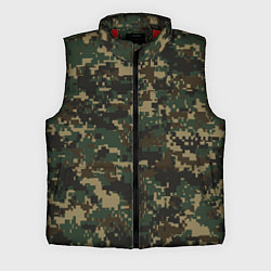 Мужской жилет Зелено - коричневый камуфляж, цвет: 3D-красный