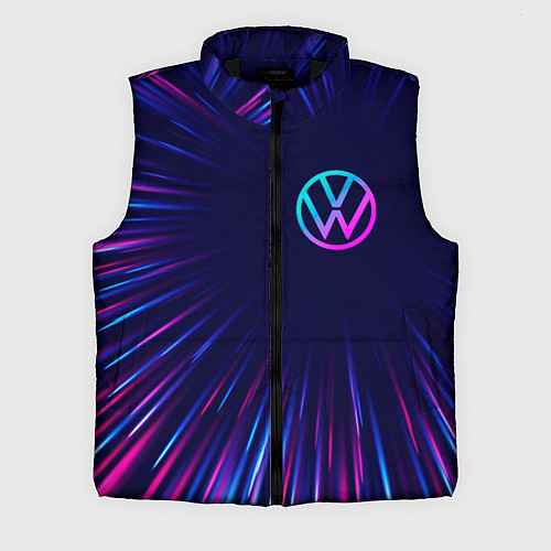 Мужской жилет Volkswagen neon speed lines / 3D-Черный – фото 1