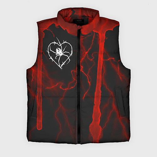 Мужской жилет Гранж, разводы и паук / 3D-Красный – фото 1