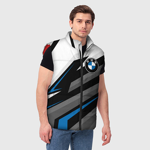 Мужской жилет БМВ - спортивная униформа / 3D-Красный – фото 3