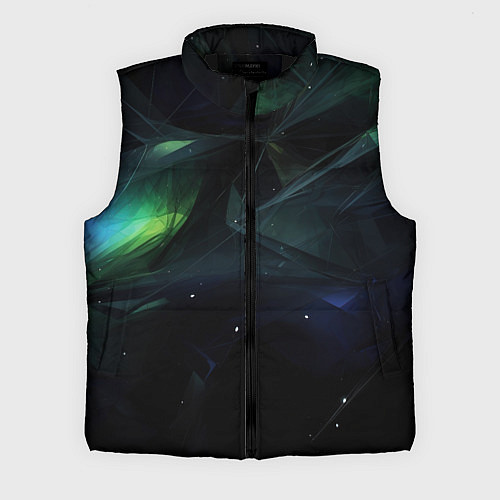 Мужской жилет Dark green black elements / 3D-Черный – фото 1