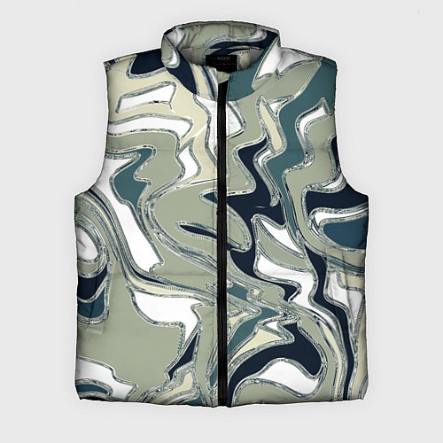 Мужской жилет Абстракция оливковый / 3D-Светло-серый – фото 1