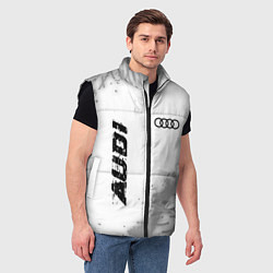 Мужской жилет Audi speed на светлом фоне со следами шин: надпись, цвет: 3D-черный — фото 2