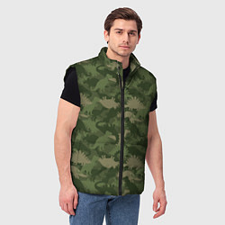 Мужской жилет Камуфляж из динозавров, цвет: 3D-черный — фото 2