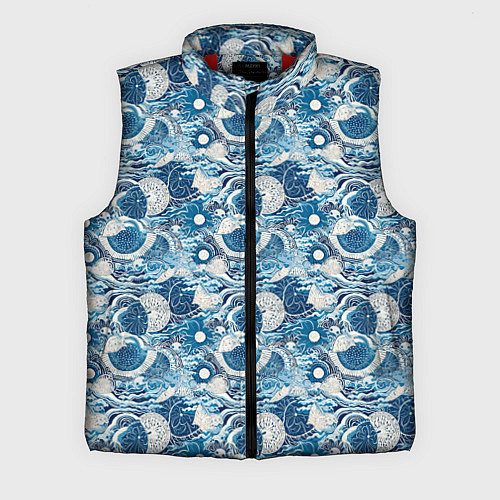 Мужской жилет Волны паттерн / 3D-Красный – фото 1