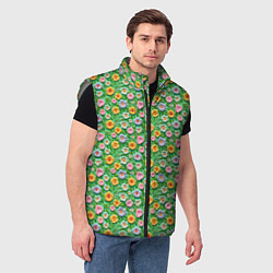 Мужской жилет Объемные текстурные цветочки, цвет: 3D-светло-серый — фото 2