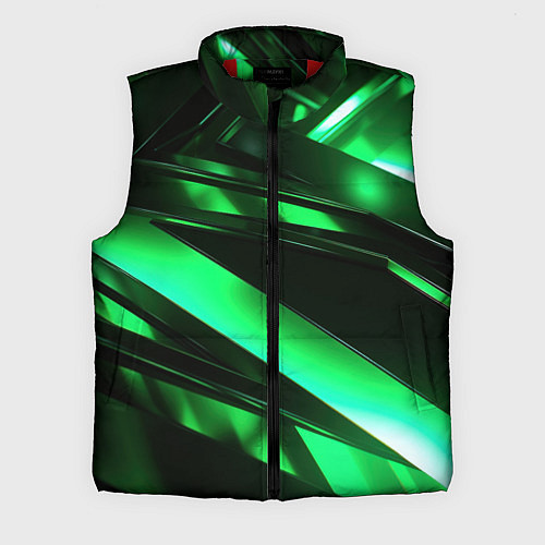 Мужской жилет Зеленая неоновая абстракция / 3D-Красный – фото 1