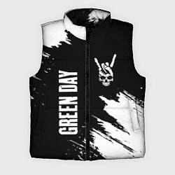 Мужской жилет Green Day и рок символ на темном фоне, цвет: 3D-черный