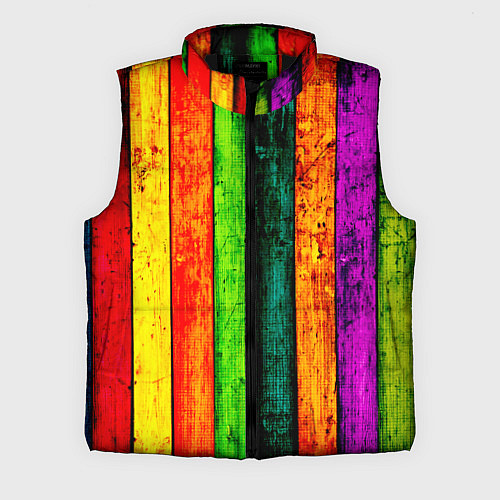 Мужской жилет Цветной забор / 3D-Черный – фото 1