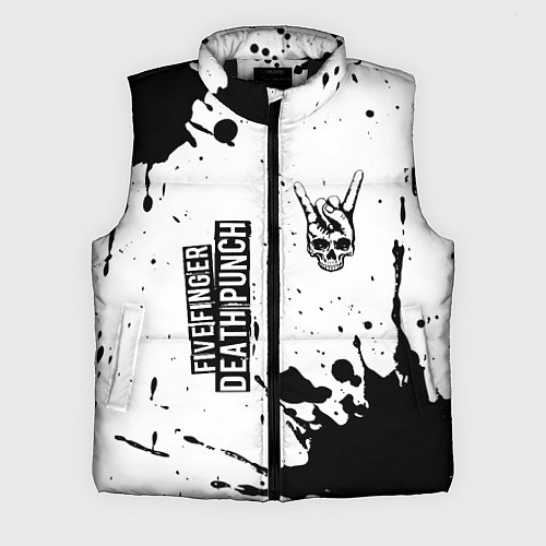 Мужской жилет Five Finger Death Punch и рок символ на светлом фо / 3D-Черный – фото 1