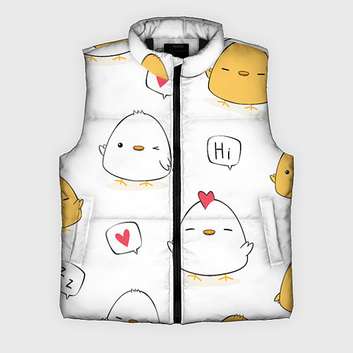 Мужской жилет Привет цыпленок / 3D-Черный – фото 1