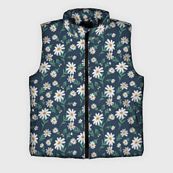 Мужской жилет Паттерн с ромашками, цвет: 3D-черный