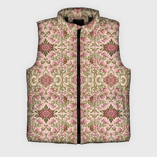 Мужской жилет Розовые цветы и вензеля / 3D-Черный – фото 1