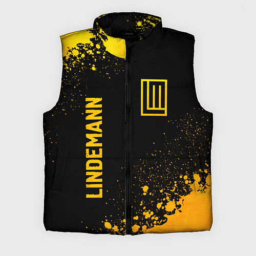 Мужской жилет Lindemann - gold gradient: надпись, символ / 3D-Черный – фото 1