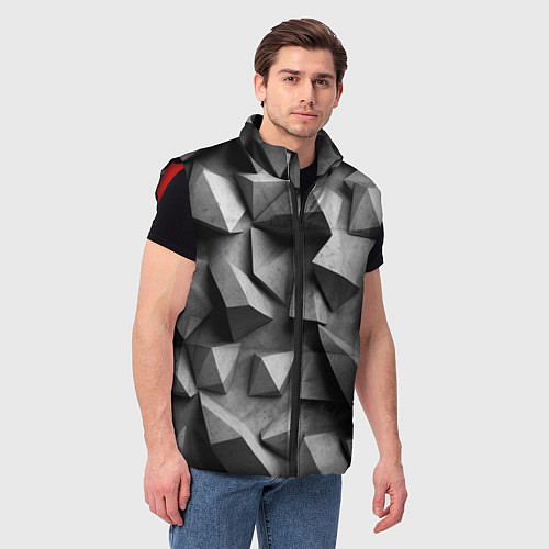 Мужской жилет Белокаменный паттерн / 3D-Красный – фото 3