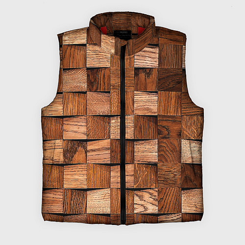 Мужской жилет Деревянные квадраты / 3D-Красный – фото 1