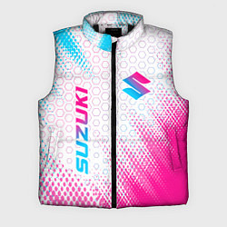 Мужской жилет Suzuki neon gradient style: надпись, символ, цвет: 3D-черный