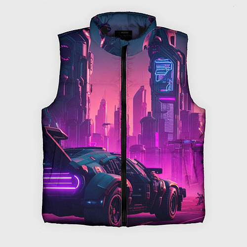 Мужской жилет Неоновый киберпанк / 3D-Черный – фото 1
