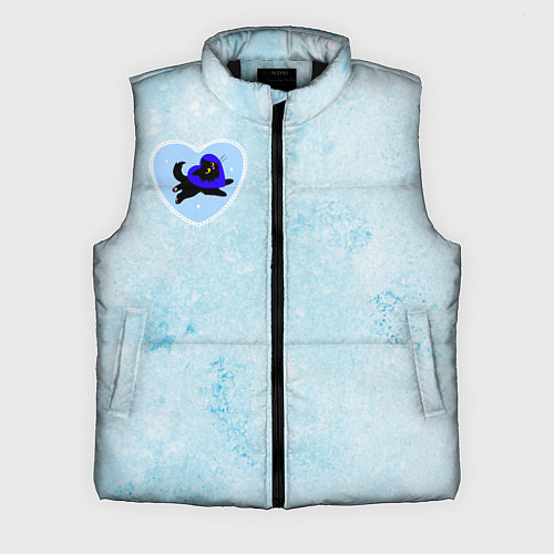 Мужской жилет Ледяное сердце и кошка любви / 3D-Черный – фото 1