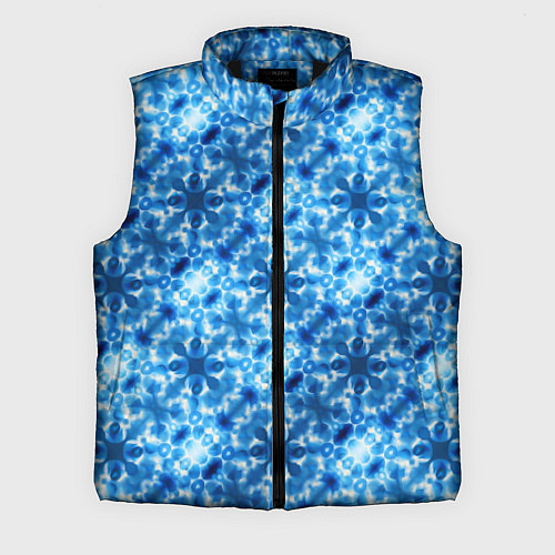 Мужской жилет Светящиеся голубые цветочки / 3D-Черный – фото 1