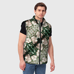 Мужской жилет Нежные розовые цветочки, цвет: 3D-черный — фото 2