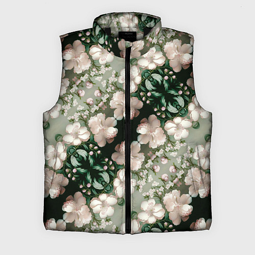 Мужской жилет Нежные розовые цветочки / 3D-Черный – фото 1