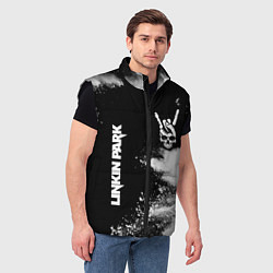 Мужской жилет Linkin Park и рок символ на темном фоне, цвет: 3D-черный — фото 2