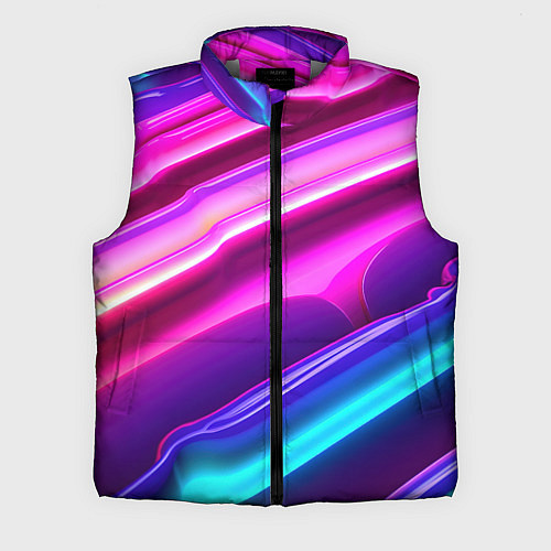 Мужской жилет Неоновые объемные полосы / 3D-Светло-серый – фото 1