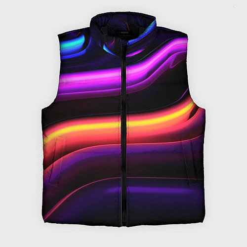 Мужской жилет Неоновые трубы на черном фоне / 3D-Черный – фото 1