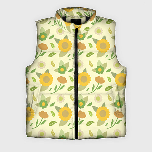 Мужской жилет Цветы лета / 3D-Черный – фото 1
