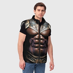 Мужской жилет Африканский воин в доспехах, цвет: 3D-светло-серый — фото 2