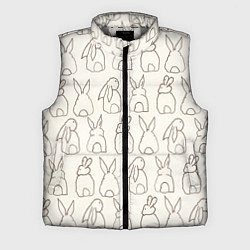 Мужской жилет Хвостики зайчиков - паттерн на молочном, цвет: 3D-светло-серый