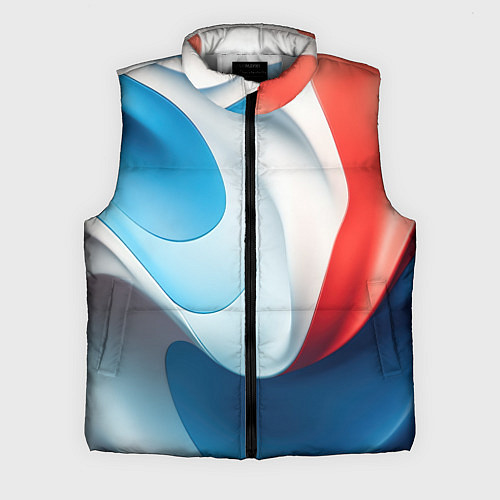 Мужской жилет Объемная белая синяя красная текстура / 3D-Светло-серый – фото 1