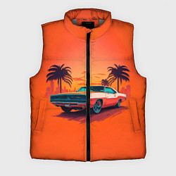 Мужской жилет Ретро автомобиль, цвет: 3D-светло-серый
