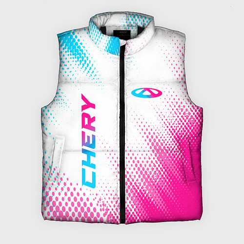 Мужской жилет Chery neon gradient style: надпись, символ / 3D-Черный – фото 1